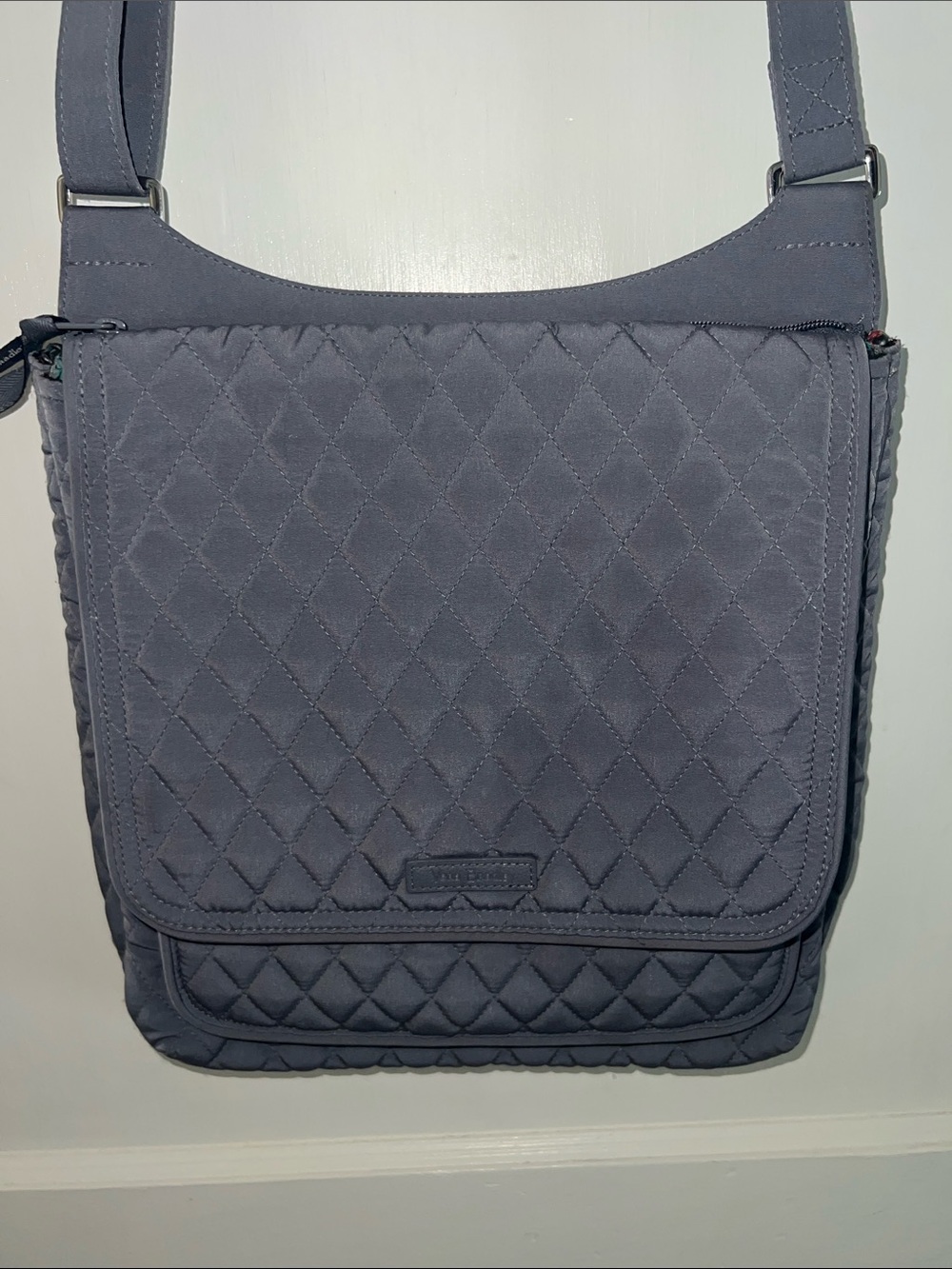 Vera Bradley Quilted Slate Gray Messenger Bag - Picture 1 of 9